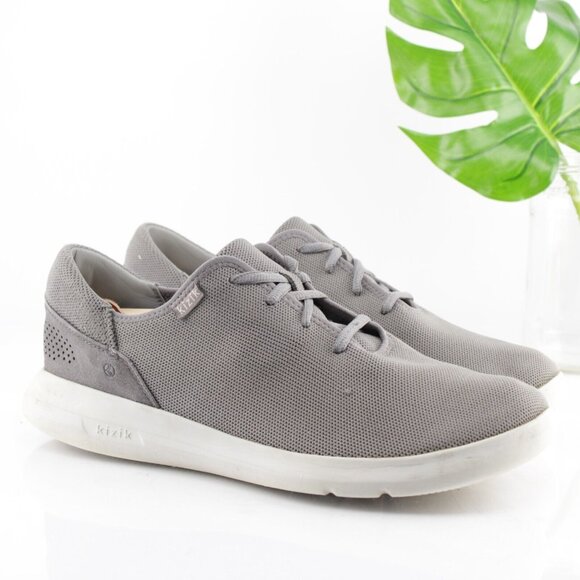 Kizik Mens Madrid Sneaker Size 12 Gray Eco Knit Hands Free Lace Up Casual Shoe - Picture 1 of 14